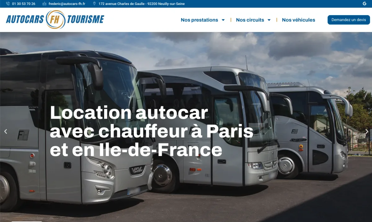 Réalisation Elementor : Advalue Agency muscle la communication de Autocars FH Tourisme