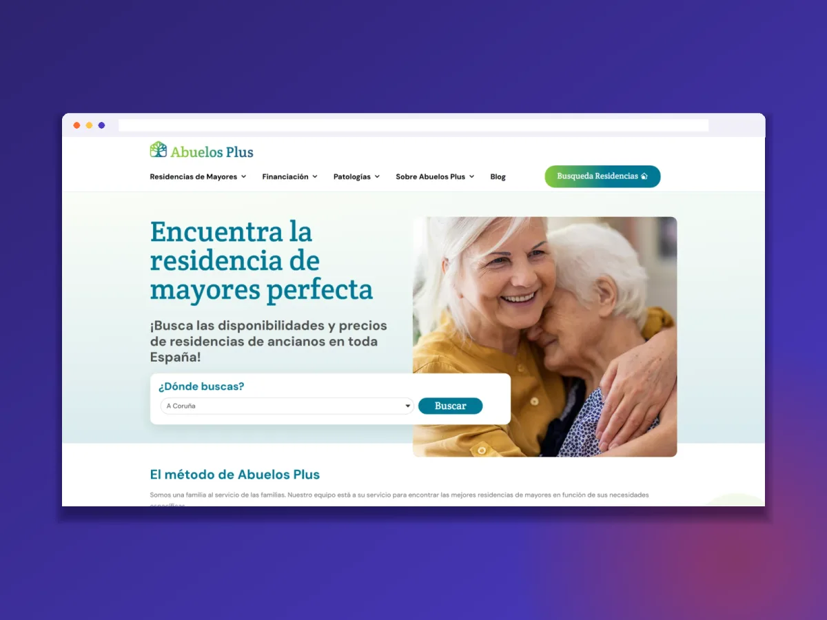 Réalisation Elementor : Abuelos Plus