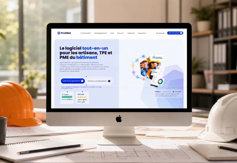 Réalisation Elementor : Refonte Elementor d’un logiciel SaaS pour le BTP : de 34 à 96 en performance mobile