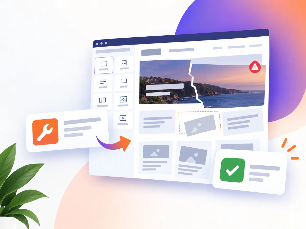 Illustration : réparation d’un site Elementor en panne